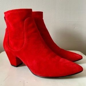 Red suede Karlee booties